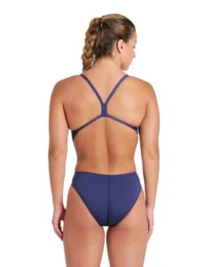 Maillot De Bain Arena Femme Team Dos Challenge Uni Bleu Marine Et Blanc -France Natation 004766 750 womens team swimsuit challenge solid 002 o