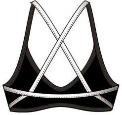Haut De Maillot De Bain Femme Diana Twin Brassière Noir -France Natation 3104010808bck