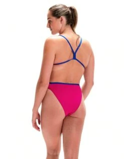 Maillot De Bain 1 Pièce SPEEDO Solid Vback Swimsuit - Pink -France Natation 678306435 max2