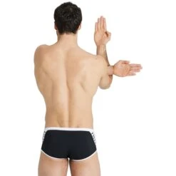 Maillot De Bain Arena Homme Arena ICONS Black White -France Natation arena icons solid swim low waist short black white 6 1251074