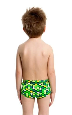 Maillot De Bain Funky Trunks Enfant Garçon Golden Honeycomb Vert -France Natation fb01t golden honeycomb 00 9