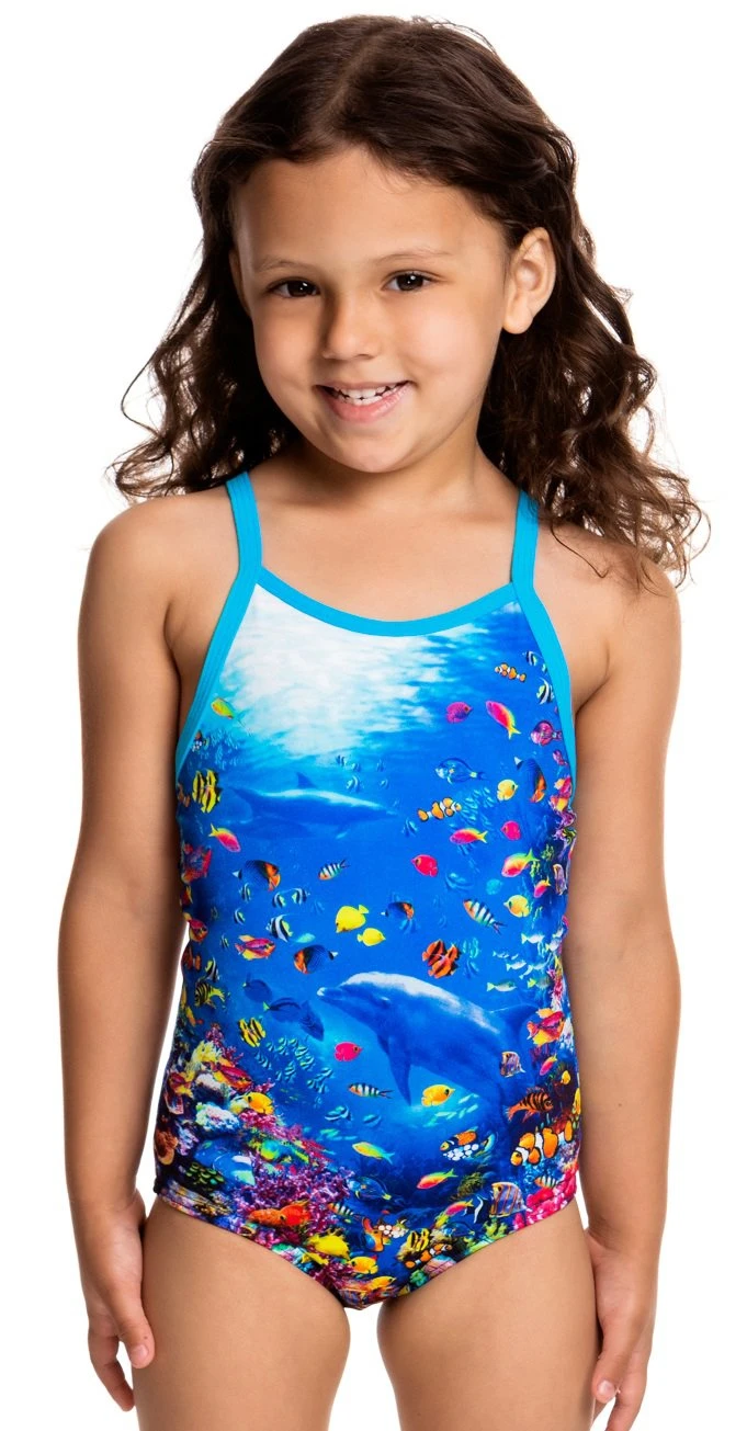 Maillot De Bain Funkita Enfant Fille Fantasy Reef Bleu
