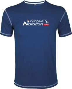 Tee Shirt Natation France Natation Mustang Bleu Marine