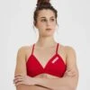 Haut Maillot De Bain Femme Arena Team Uni Rouge -France Natation haut rouge face