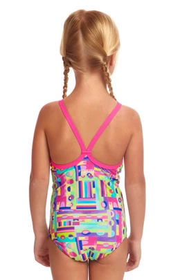 Maillot De Bain Funkita Enfant Fille Jiggy Saw Rose -France Natation jiggy saw 1